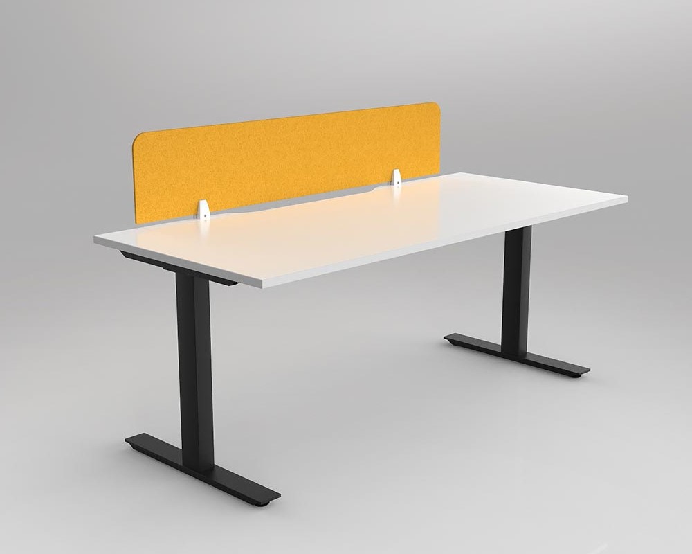 Agile Fixed Height Workstation - rectangle leg - with Acoustiq Screen